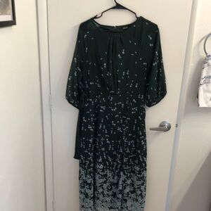 Elegant Green Floral Dress